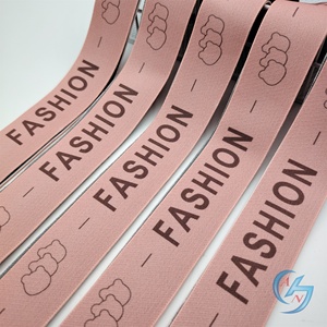 Patrón de color personalizado Impreso Cintura elástica Banda Ropa interior Poliéster duradero Nylon Diseño de logotipo Accesorios textiles Correas - Product Image 1