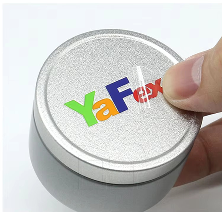 Die cut transparent sticker -customized colors example