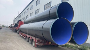 ASTM API 5L <span class=keywords><strong>3PE</strong></span>防腐涂层SSAW螺旋焊接钢管大口径结构钻孔施工