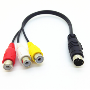 定制S视频4 7 8 9 10引脚迷你DIN至3 RCA 6 RCA分路器影音电缆 - Product Image 1