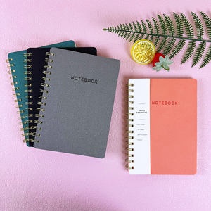 Benutzer definierte Quer linie Ähnliche Leinen Softcover PU Notebook Journal Leder gebundene Doppel ringe Spiral bindung für Tagebuch notiz nehmen - Product Image 1
