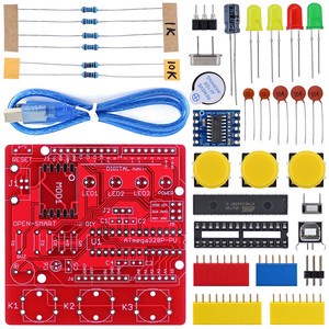 OPEN-SMART UNO R3 DIY ATmega328P Placa DE DESARROLLO Kit de piezas de soldadura con botón LED zumbador para Arduino