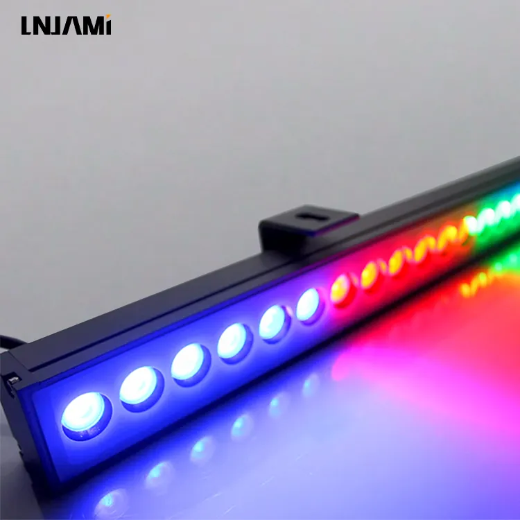 LNJAMI Outdoor LED Wall Washer IP65 Impermeável DMX RGB RGBW LED Linear Washer Luz Para Architectural Building Fachada Iluminação