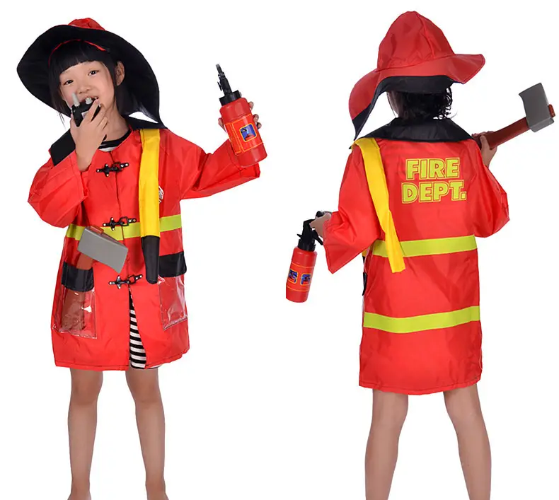 Disfraz de Halloween profesional de juego de rol, disfraz de fuego para niños, cobre, abogado, piloto, médico, trabajador, disfraz de Cosplay para niños