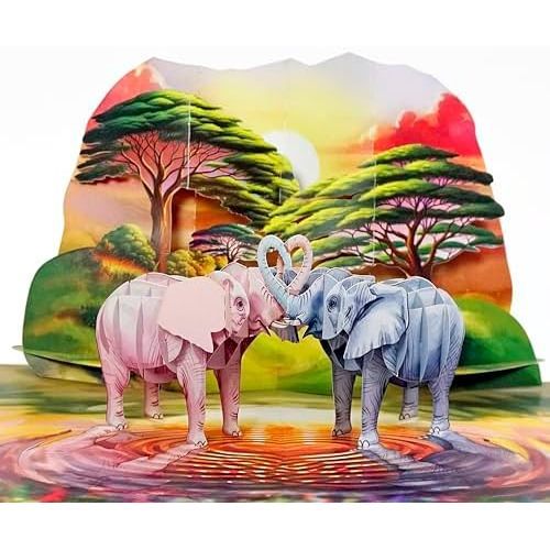 Pareja de elefantes 6x8in