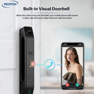 Tediton vera e propria Intercom Smart serratura della porta di riconoscimento facciale digitale Tuya Wifi Smart legno serratura della porta con la macchina fotografica e l'impronta digitale - Product Image 6