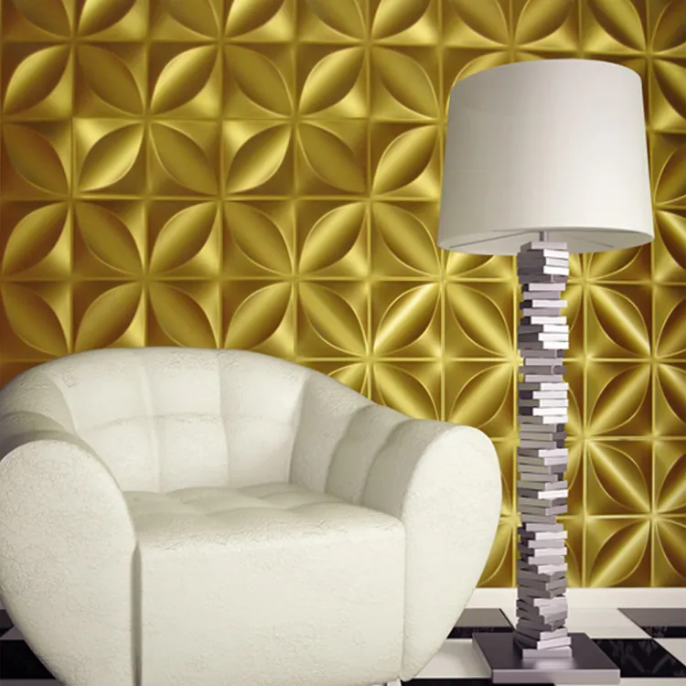 Fabbrica di decorazione che copre paesaggio decalcomanie impermeabile di legno sticker oro soffitto intonaco sfondo carta di parete 3d