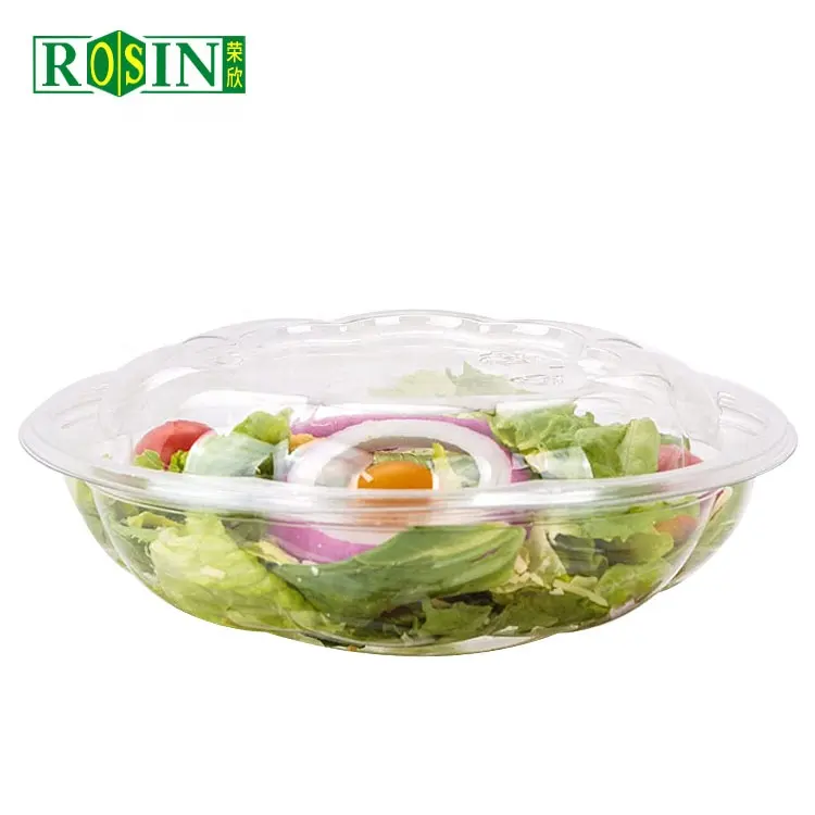 Großhandel 16 32 oz Hart frucht salat klares Haustier pp Plastiks uppen schüssel mit Kuppel deckel