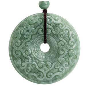 Doğal Jadeite çörek yeşim kolye hayriye desen çin tarzı UNISEX hediye değerleme sertifikası PAK20 - Product Image 1