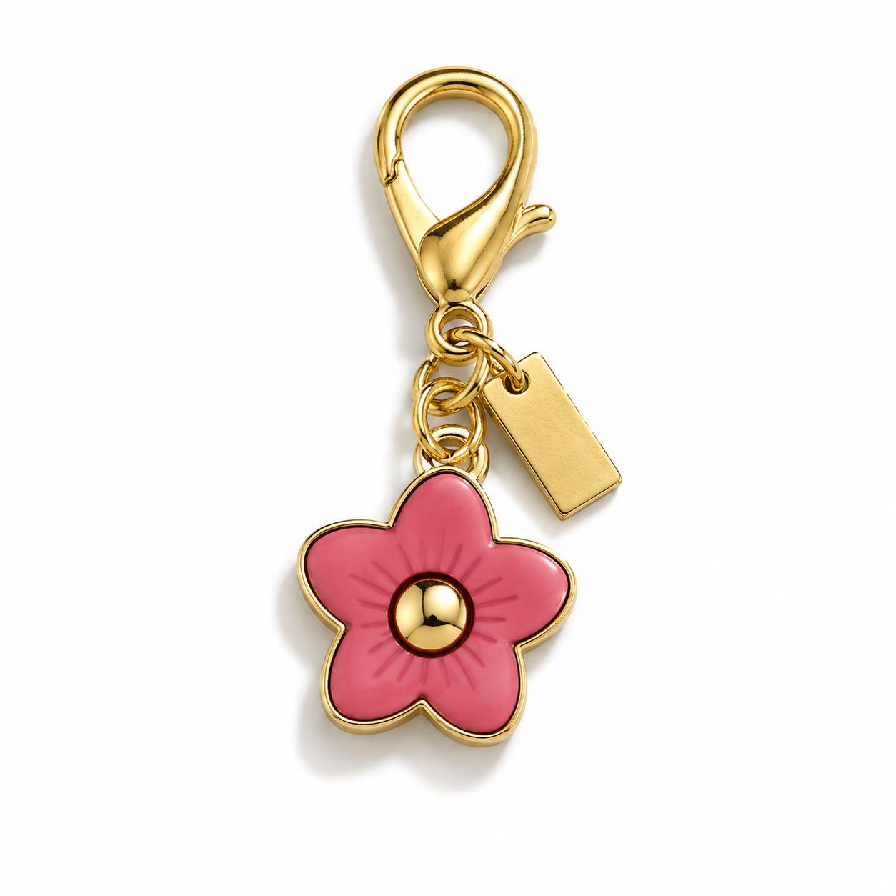 Porte-clés breloque en plastique en forme de fleur