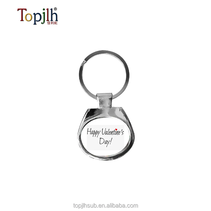 Topjlh nuovo design personalizzato portachiavi alla rinfusa in metallo sublimazione in metallo bianco portachiavi