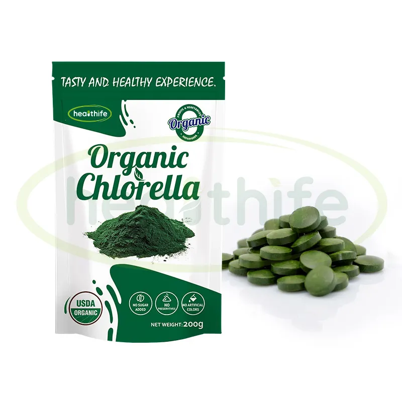 Healthife NOP & EU Chlorella compresse, clorella organica in polvere