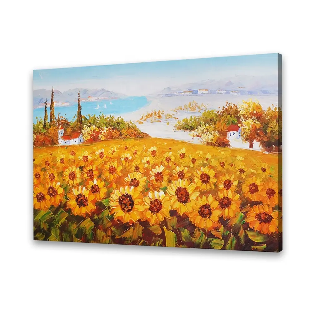 Neueste Sonnenblumen Wand kunst Landschaft Ölgemälde auf Leinwand Wand dekoration Blumen Malerei Kunst Bild für Wohnzimmer Dekor