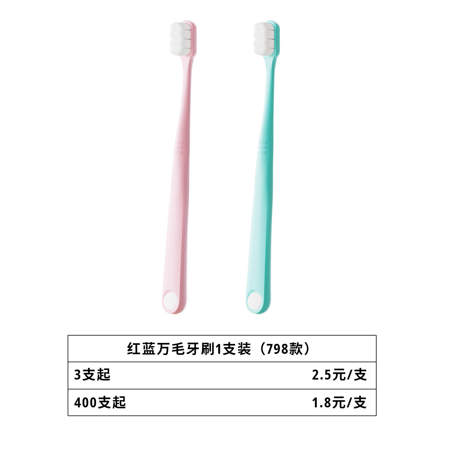 Red and blue 10,000-bristle toothbrush, 1-pack (798 models)