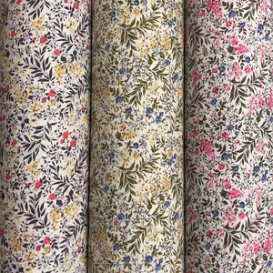 All'ingrosso della fabbrica su misura 100% tessuto di cotone tessuto tessuto della gonna delle donne del modello del fiore di stampa