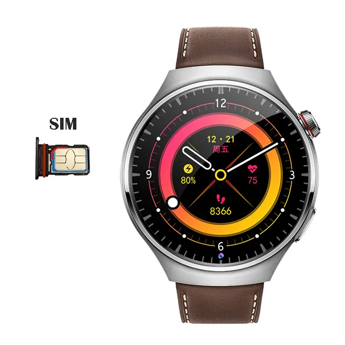 AMOLED Android SmartWatches 4G SIM WIFI GPS心拍数、酸素、血圧