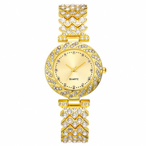 2024 New Fashionable Moissanitet Watches Women's Round Hands Versatile Quartz Iced Out Quartz Watch