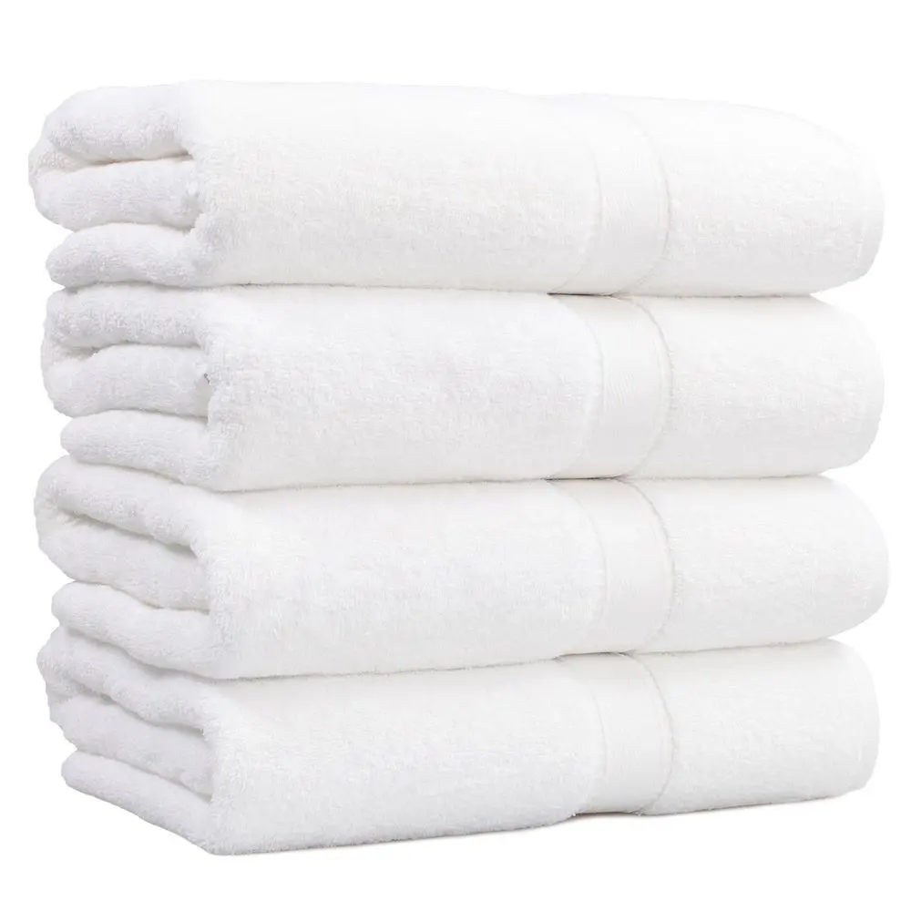 Grande qualité 600gsm 100% coton serviette de bain hôtel Spa blanc éponge coton serviette