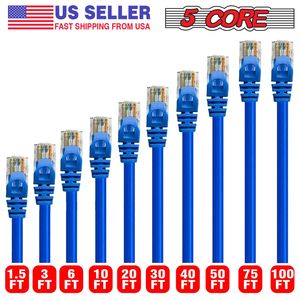 DB 5 çekirdekli kedi 6 yüksek hızlı Ethernet kablosu 15 ft uzun RJ45 yama kablosu oyun bilgisayarı veri kabloları için kapalı açık kullanım için - Product Image 3
