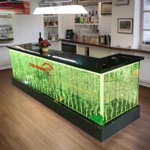 现代夜总会酒吧家具点亮发光二极管变色水族馆水泡墙长亚克力酒吧柜台桌