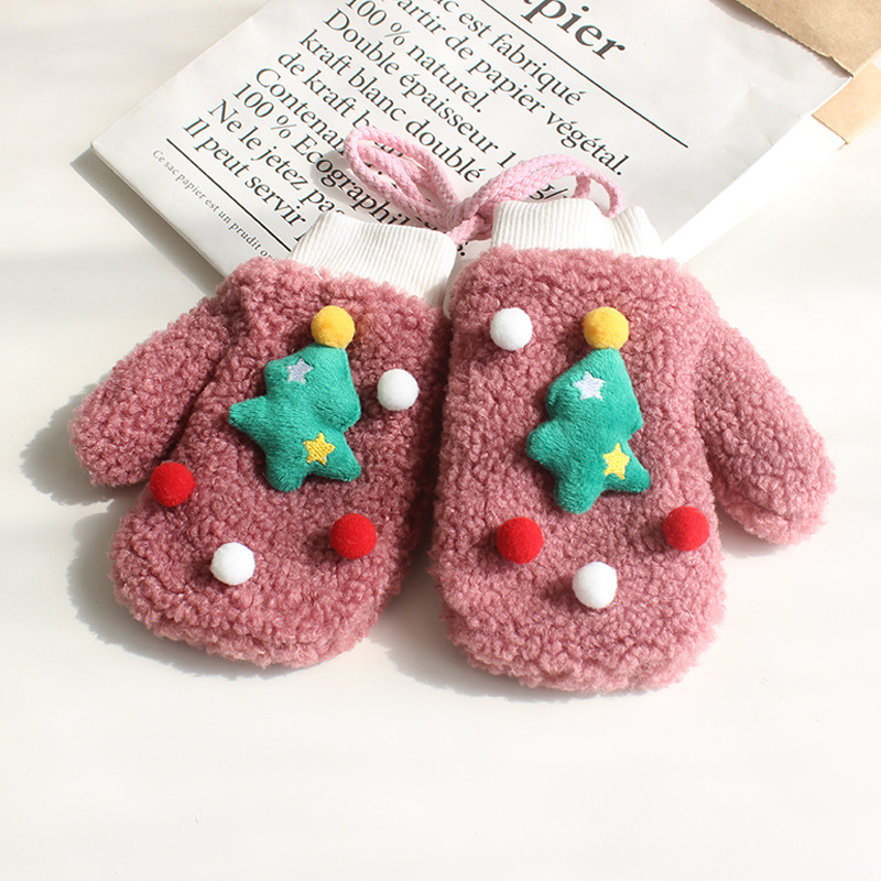 Lamb Fleece Christmas Tree - Leather Red