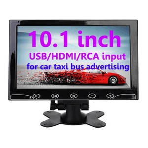 Monitor LCD para coche, portátil Universal, TV de 10,1 pulgadas y pantalla de ordenador, Monitor DE SEGURIDAD DE ENTRADA VGA BNC CCTV de 10 "con altavoz