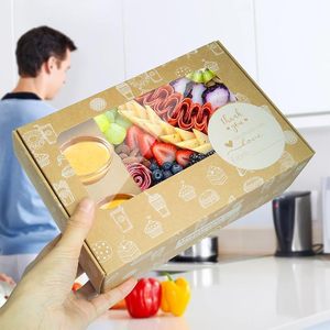Bakery Take Out Containers <strong>2</strong> Sauce Cup Holder Window Box for Desserts Snacks Bread Oil-Proof 'Deliver to Go' Cake Box - Product Image 2
