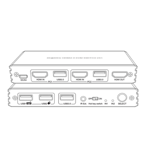 Factory Price hdmi <strong>Kvm</strong> <strong>Switch</strong> 2X1 4K60 with USB 3.0 Support 3D HDR Hotkey <strong>Switch</strong> Remote Button Control hdmi <strong>Switch</strong>