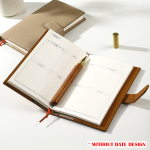 Planner portatile in pelle sintetica portatile, notebook con motivo Lichee rimovibile, diario multicolore con carta mensile/settimanale/a righe - Product Image 6