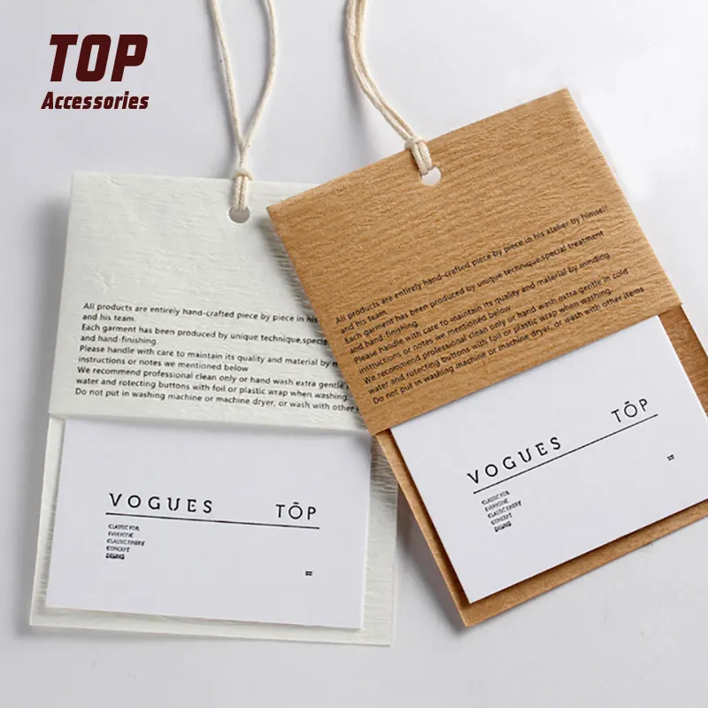 Etiquetas de papel con logotipo personalizado al por mayor para etiquetas colgantes de ropa etiquetas de papel para ropa