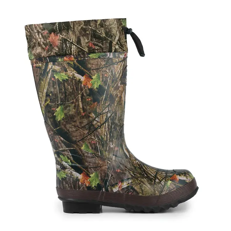 Botas de invierno con estampado de camuflaje personalizadas al por mayor botas de caza con aislamiento térmico de goma natural para hombre cómodas duraderas e impermeables