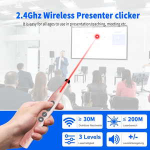 2.4GHz USB presentatore Wireless per Windows Mac Linux rosso puntatore Laser telecomando per le presentazioni PowerPoint compatibile - Product Image 3