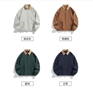 OEM Vintage Polyester rahat renk eşleştirme Retro yaka erkek yeni bahar tarzı gevşek boy açık ceket - Product Image 6