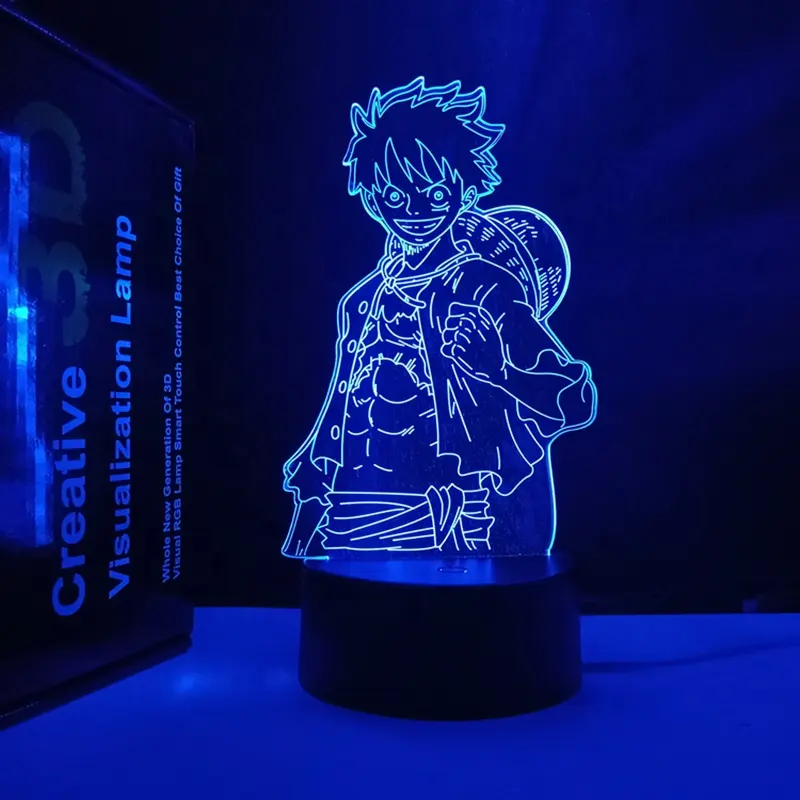 One Piece Luffy Lampu 3D Akrilik USB Led Malam Akan Merry Thousand Sunny Desain 3D Led Lampu Malam Hadiah Anak-anak