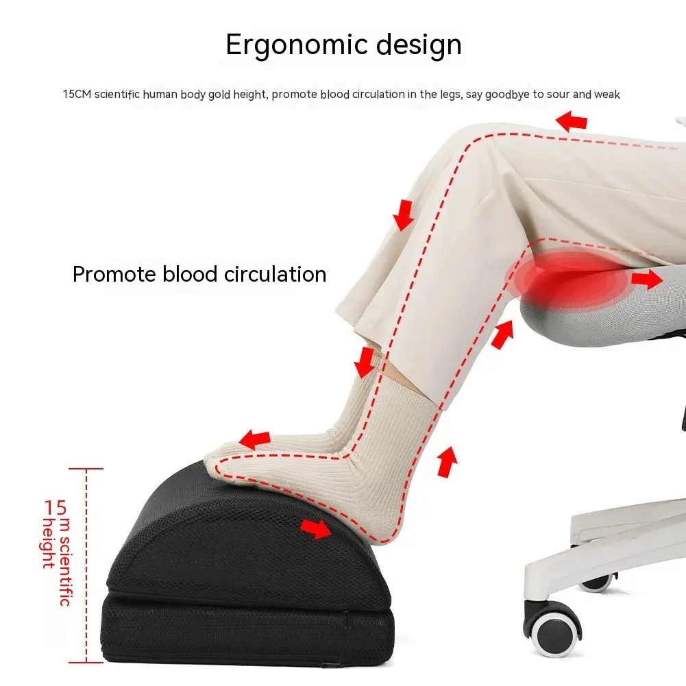 Precio al por mayor Silla de oficina ergonómica Cojín de pie antideslizante Cojín de reposapiés de malla ajustable Reposapiés para debajo del escritorio