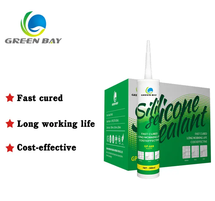 Green Bay Fijne Kwaliteit Azijnzuur Siliconenkit Fabrikant Zwart Waterbestendig Siliconenkit