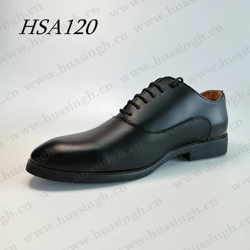 XC, chaussures de bureau à bout pointu en cuir de vache noir mat anti-odeur, chaussures formelles pour hommes sociaux, pour le cambodge HSA120