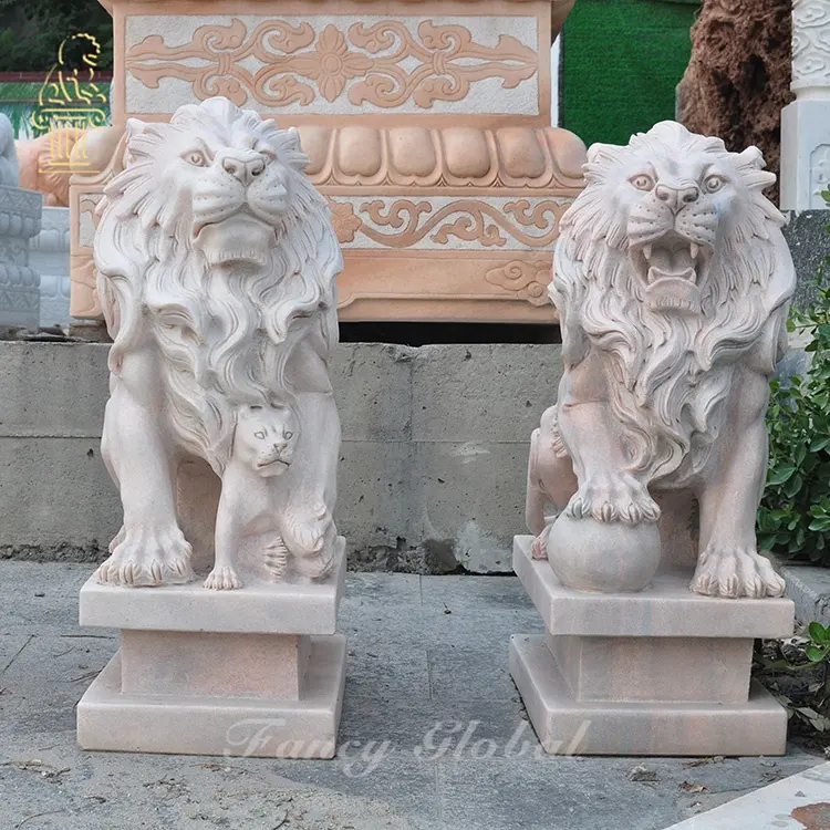 Escultura de jardim escultura de leão escultura ao ar livre preço casa interior ou exterior moderno ocidental ao ar livre escultura de pedra leão