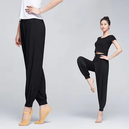 Mujeres Yoga Pantalones de baile pantalones longitud completa de las mujeres Plus tamaño pantalones Modal Pantalones