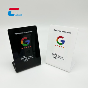 Google รีวิวการ์ดป๊อปแบบกำหนดเอง Google รีวิวสื่อสังคมออนไลน์ NFC Google Review ขาตั้งอะคริลิค - Product Image 2