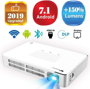 Pocket Projector A6 Android Smart Mini Projector 4K 1080P <strong>DLP</strong> 3D <strong>LED</strong> <strong>Light</strong> <strong>Source</strong> With Built-in Speaker UK Plug AC Lens - Product Image 2