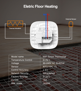 Smart Life Wifi Thermostatic Radiator Valve 3A <strong>Digital</strong> Thermostat Floor Heating for Water Heating Control <strong>Temperature</strong> - Product Image 5