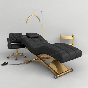 Luxus moderne Gold Salon Möbel 1 Motor elektrische Gesichts behandlung Schönheits <span class=keywords><strong>massage</strong></span> Bett Kosmetik Tisch Stuhl Facial Spa Wimpern bett - Product Image 3