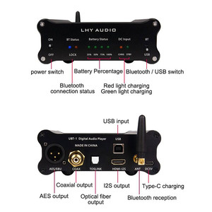 LHY Audio USB DDC Interface IIS I2S AES/EBU I2S Optical <strong>Output</strong> BT5.1 APTX-HD LDAC With Battery
