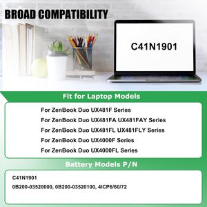 C41n1901 החלפת סוללה נייד עבור asus zbook צמד x481fl ux481fl ux481fl ux481f x481f x481fl x481f x481f - Product Image 3