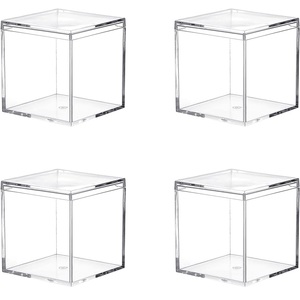 Cheaper Price Stackable Transparent Square <strong>Cube</strong> Acrylic <strong>Storage</strong> Boxes with Lid - Product Image 4