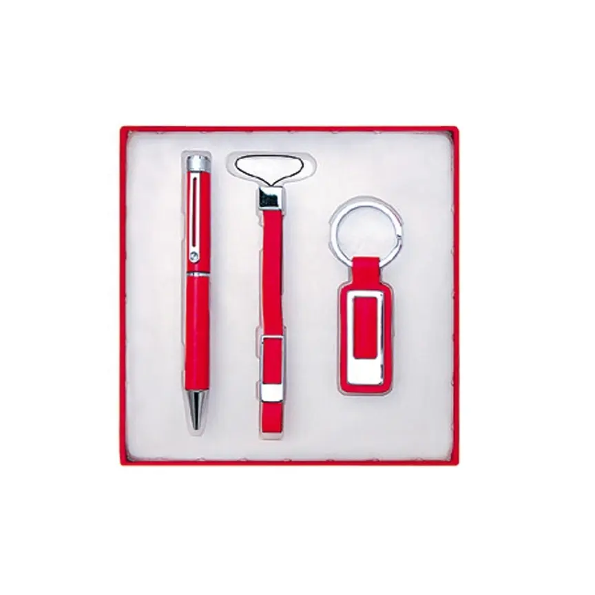 Conjunto de canetas de presente de qualidade com chaveiro