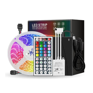 ขายร้อน24คีย์44คีย์ IR ควบคุมกับอะแดปเตอร์5050 RGB 60 Leds/m 300 Leds/ ม้วน IP65กันน้ำนำแถบเต็มชุด - Product Image 1
