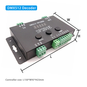 Controlador decodificador DMX512 SP201E DC5V 24V SPI, señal direccionable IC RGB LED Pixel 5 canales salida PWM 2811 2812 1903 tiras
