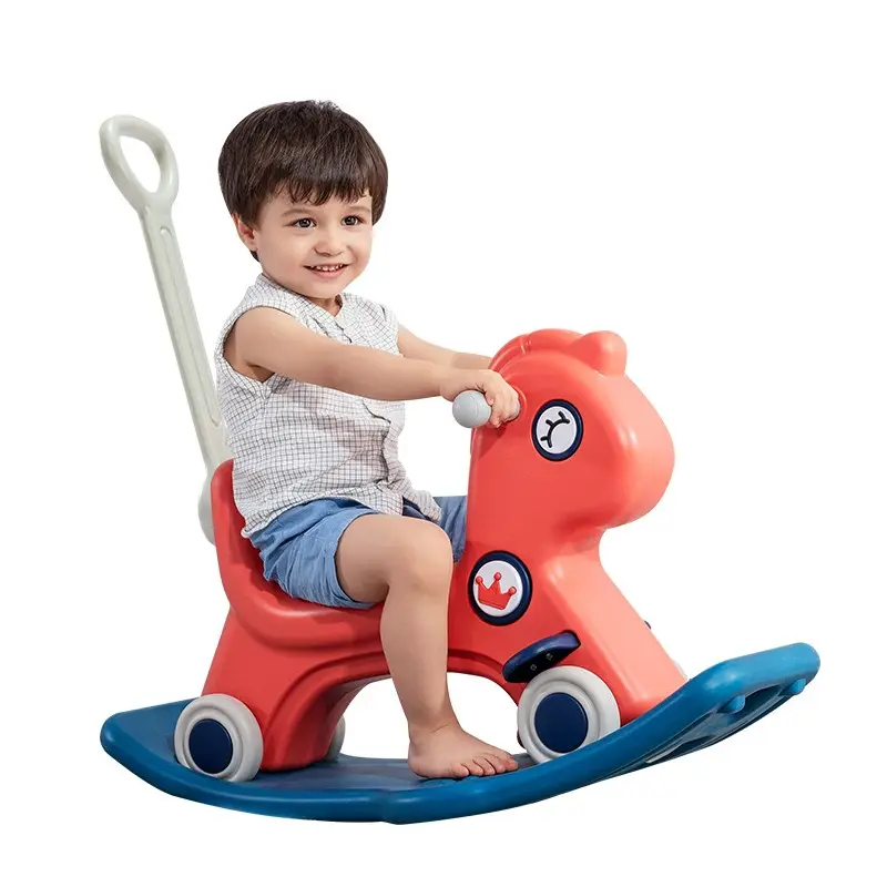 حصان هزاز صغير صديق للبيئة مريح لركوب الأطفال من ABST لعبة حيوانات متحركة بعجلات هدية لطيفة للأطفال 3 في 1
